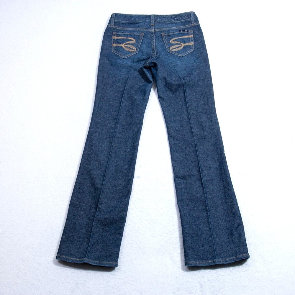 Seven7 Studio Jeans Womens 4 - 28x31 Flare Dark Blue Wash - Picture 2 of 12
